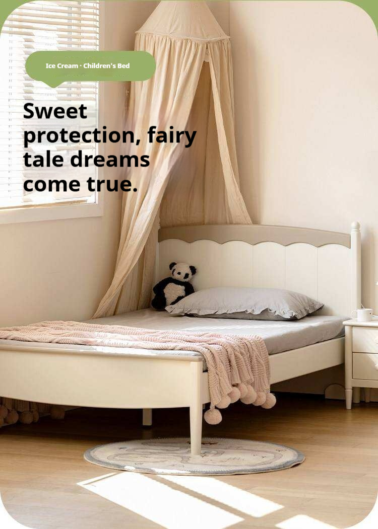 Rubberwood Solid Wood Children's Modern Bed