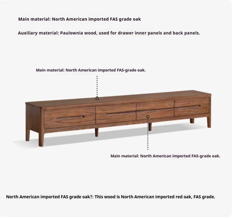 Oak Solid Wood Nordic TV Cabinet.