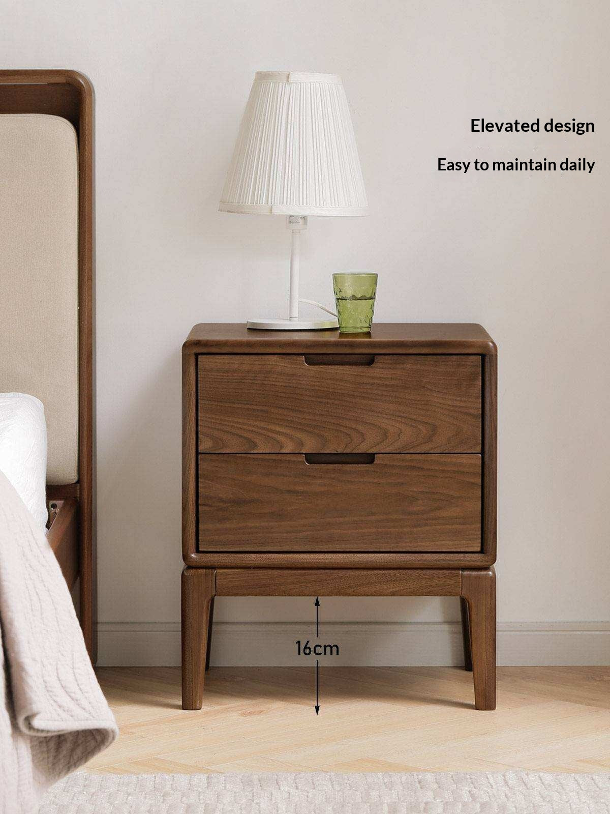 Black Walnut, Ash Solid Wood Nordic Modern Nightstand