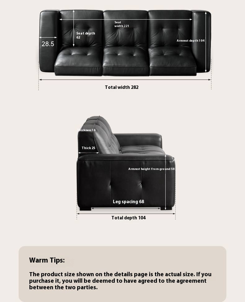 Light Luxury Black Diamond Straight Sofa