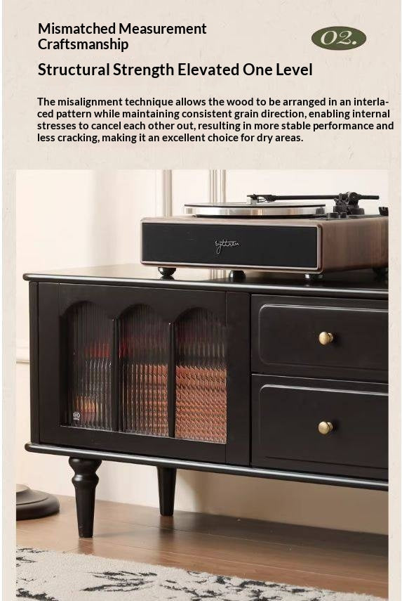 Solid RubberWood French Retro TV Stand