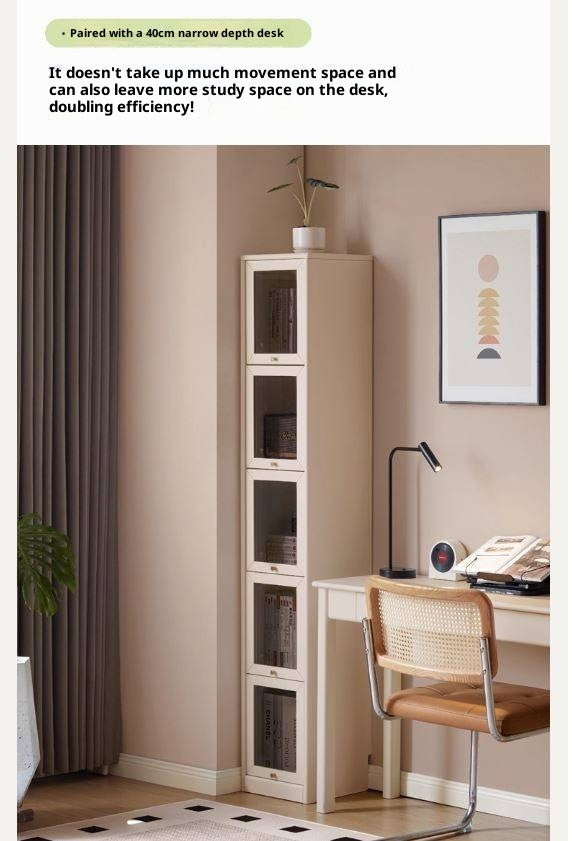 Solid Rubberwood Cream-Style Bookcase