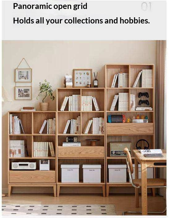 Oak Solid Wood Nordic Style Bookcase