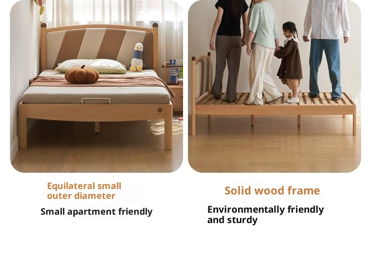 Beech Solid Wood Children's Modern Simple Single Bed