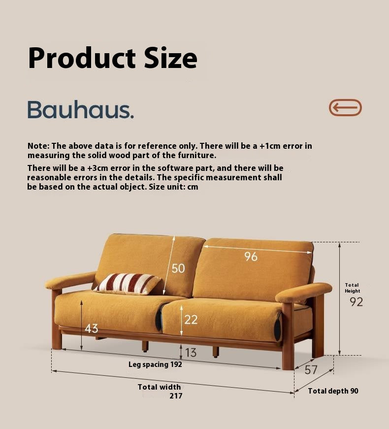 Beech Solid Wood Antique Style Sofa 4 color