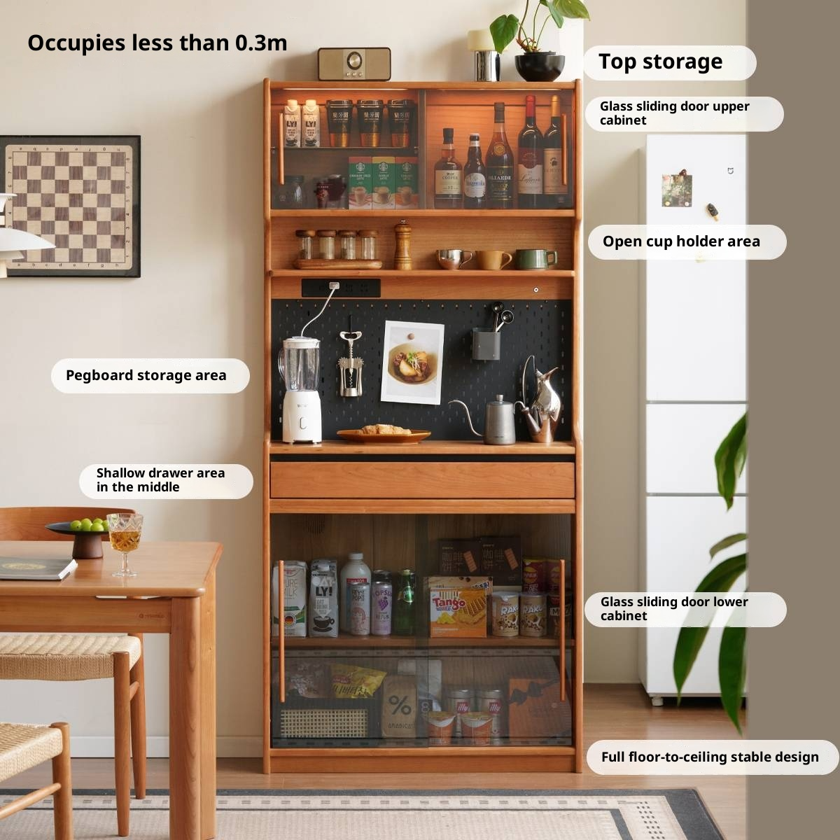 Cherry Solid Wood Ultra-thin Sideboard