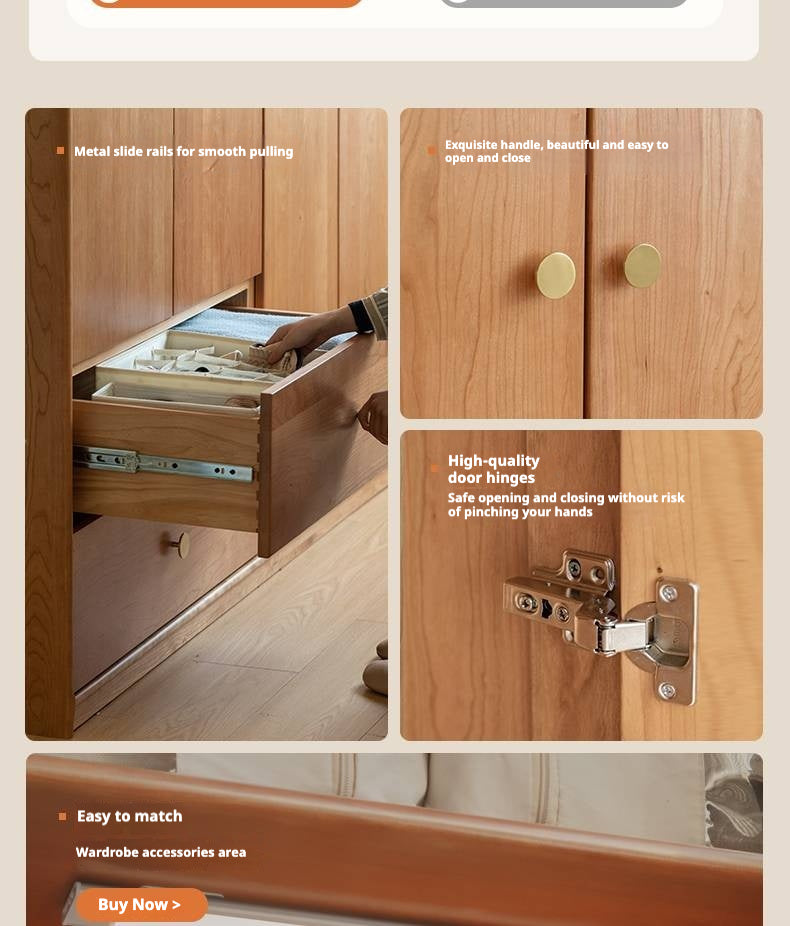 Сherry Solid Wood Exquisite Wardrobe.