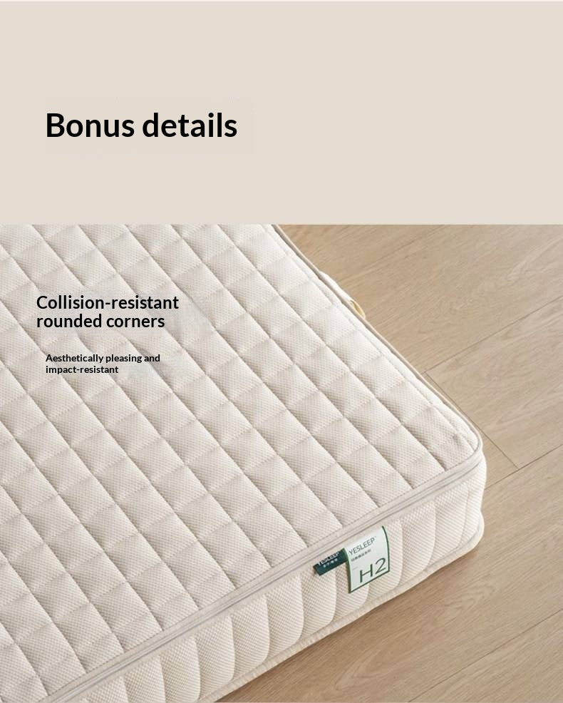 Zero-Glue Mattress S-Shaped Jute Hard Mattress Natural Latex Back Support Mattress Whole Mesh Spring Mattress Golden Hemp