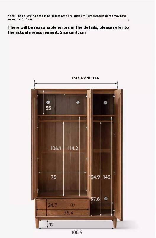 Oak Solid Wood Modern Off-Floor Wardrobe.