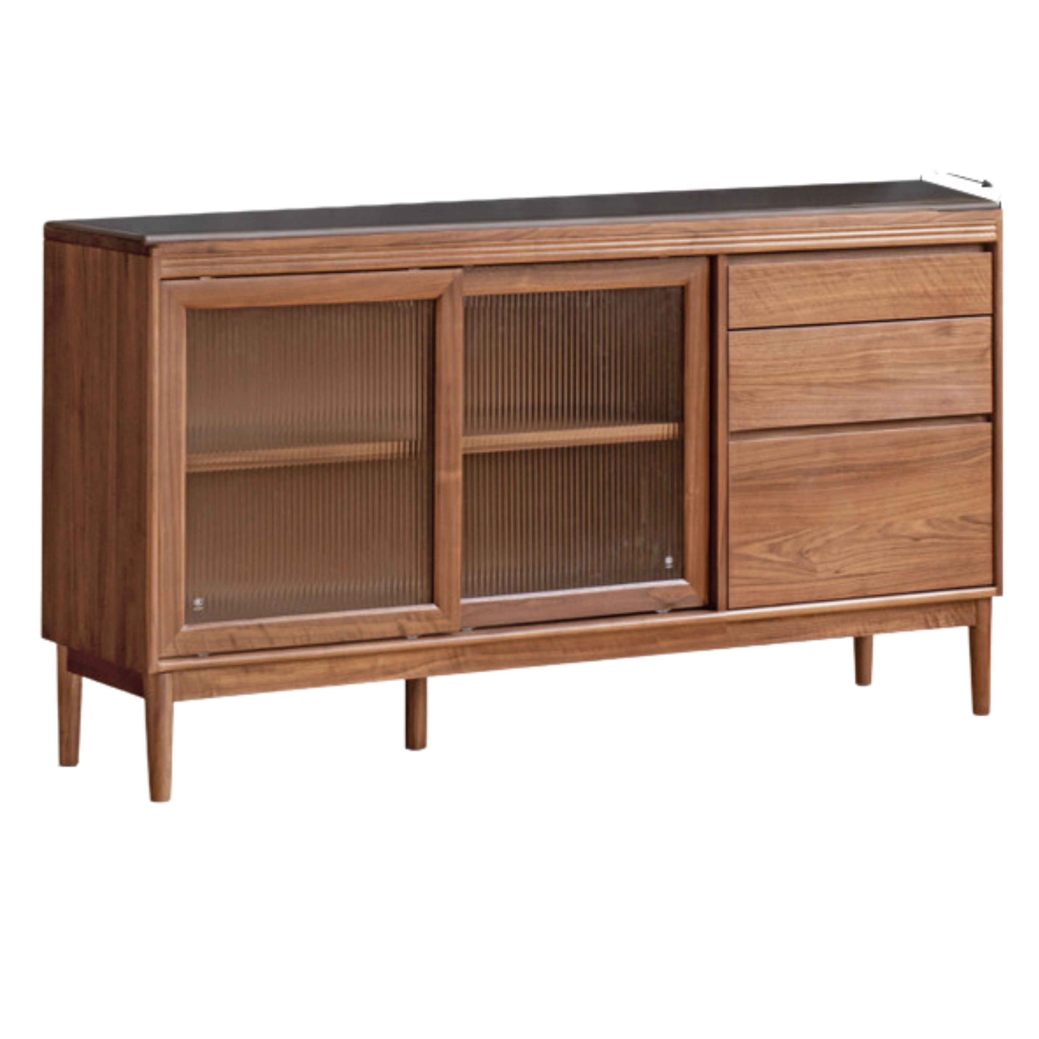 Black Walnut, Oak Solid Wood Rock Board Sideboard