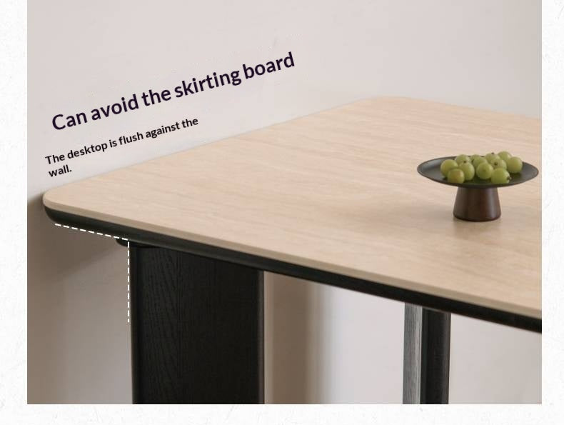 Oak Solid Wood Modern Cave Stone Rock Plate Dining Table