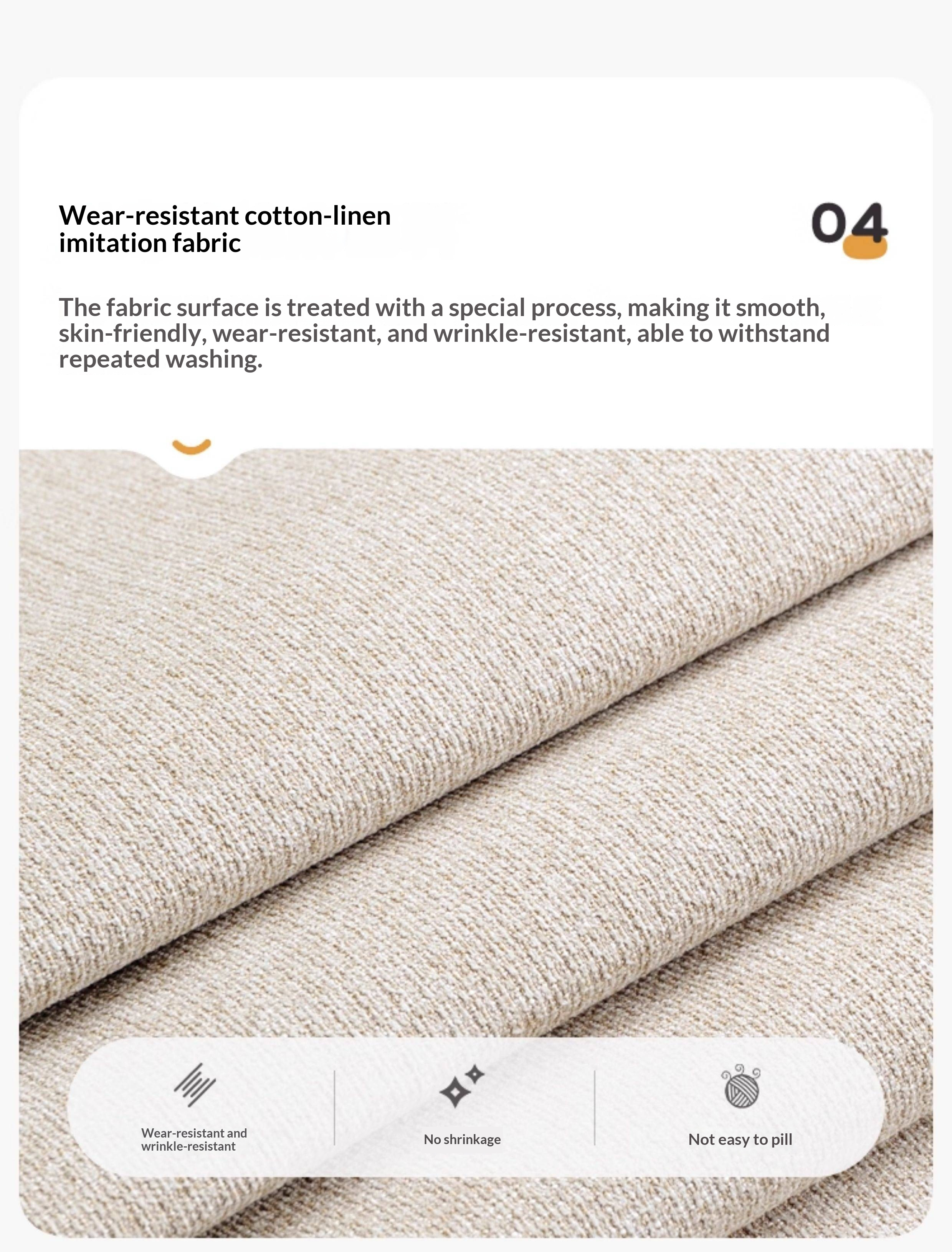 Beech Solid Wood Upholstered King Bed — Soft Headboard with Fabric Upholstery