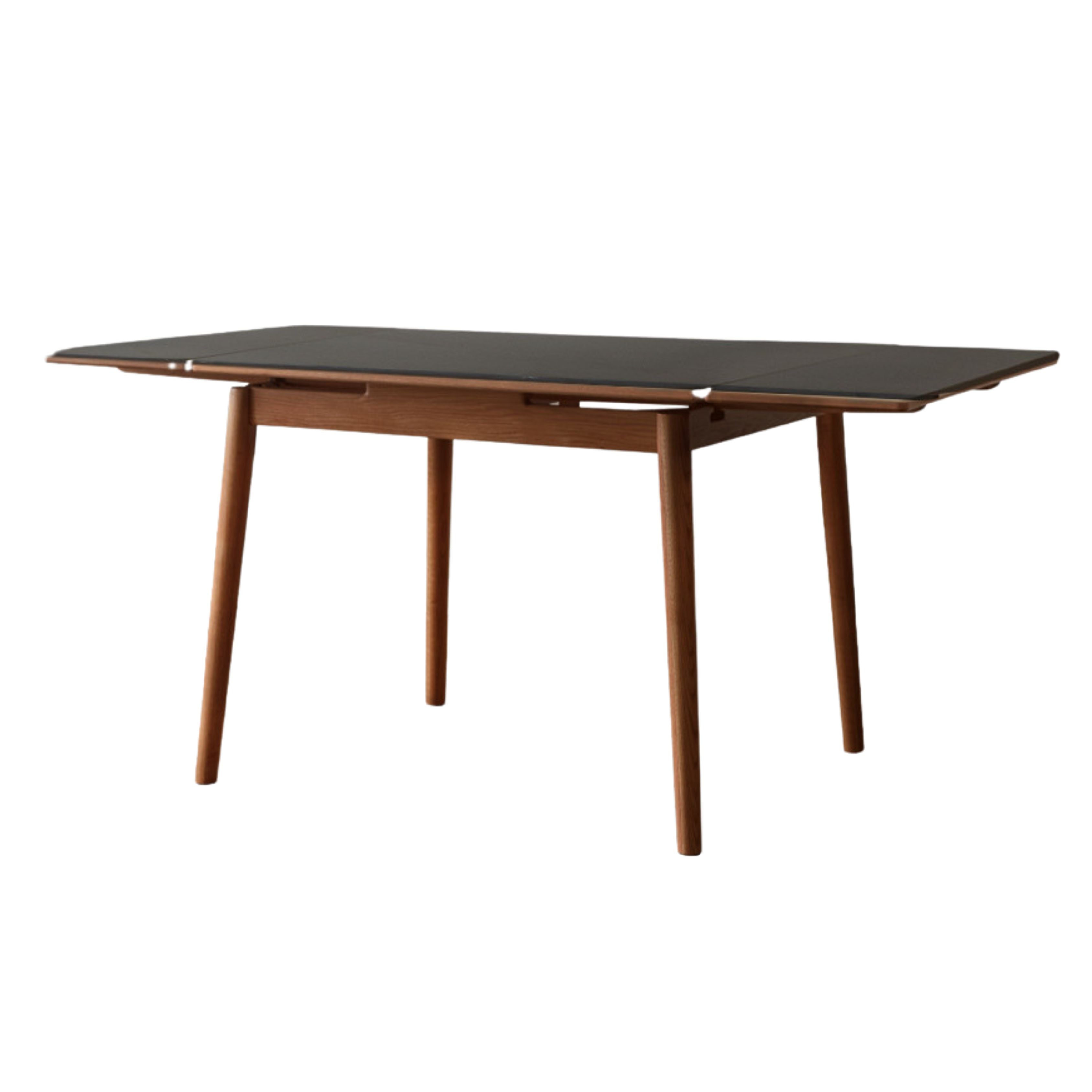 Oak Solid Wood Retractable Dining Table Large Tabletop