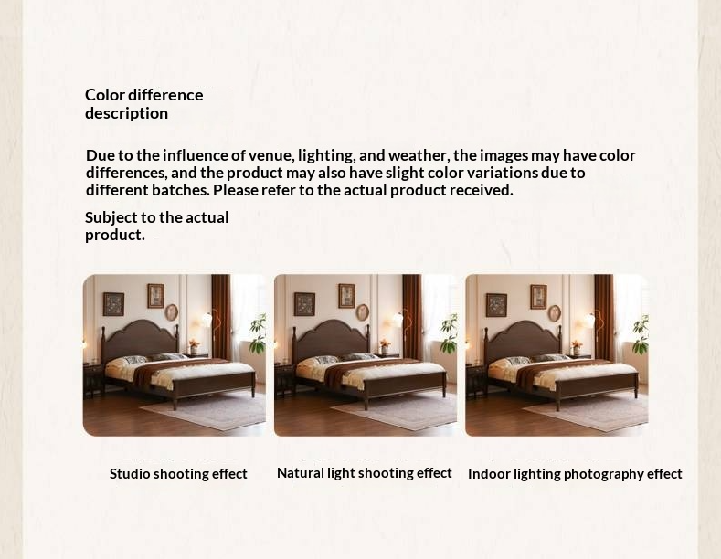 Ash Solid Wood Bed — American Retro Style