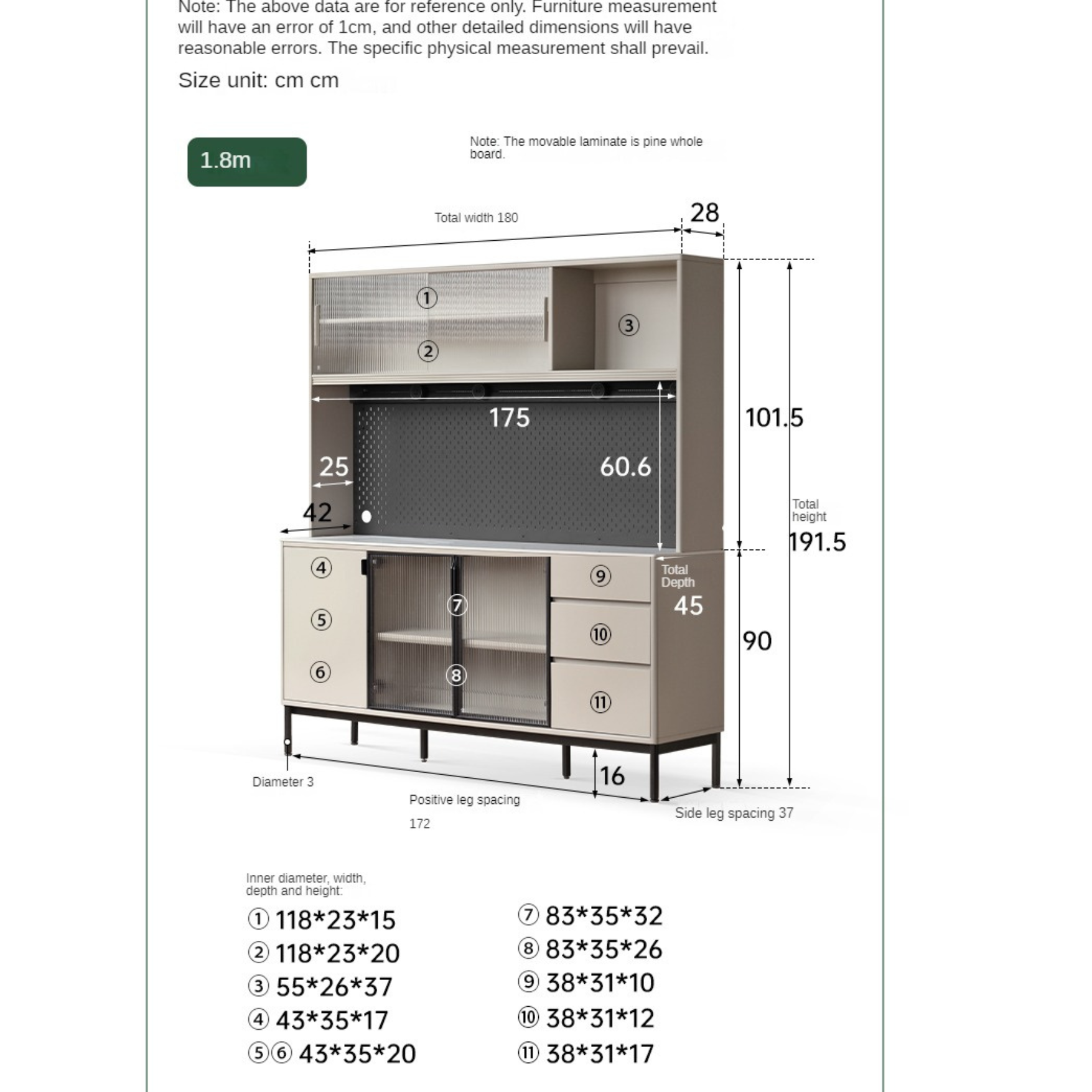 Poplar solid wood modern against the wall sideboard,