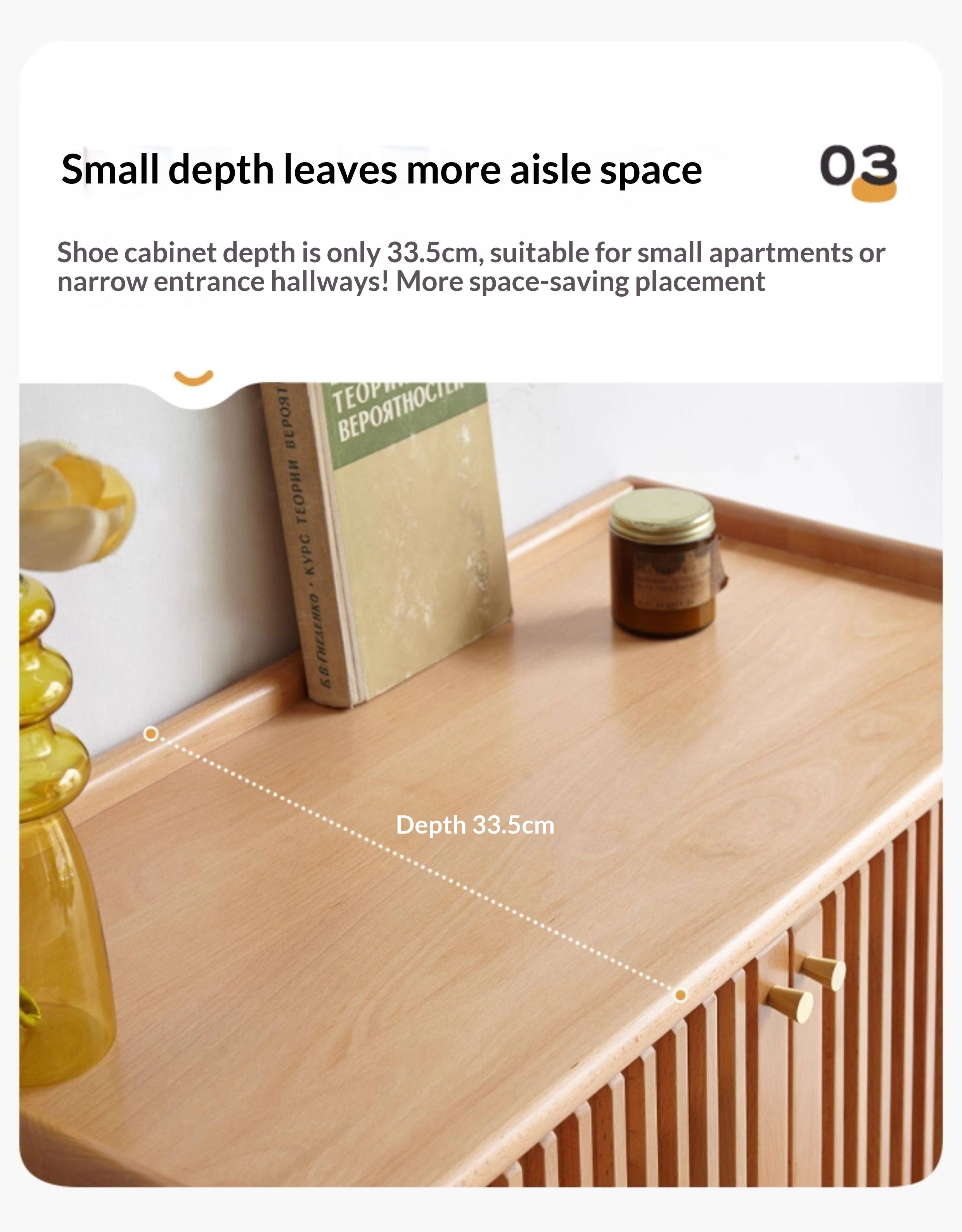 Beech Solid Wood Modern Shoe Cabinet