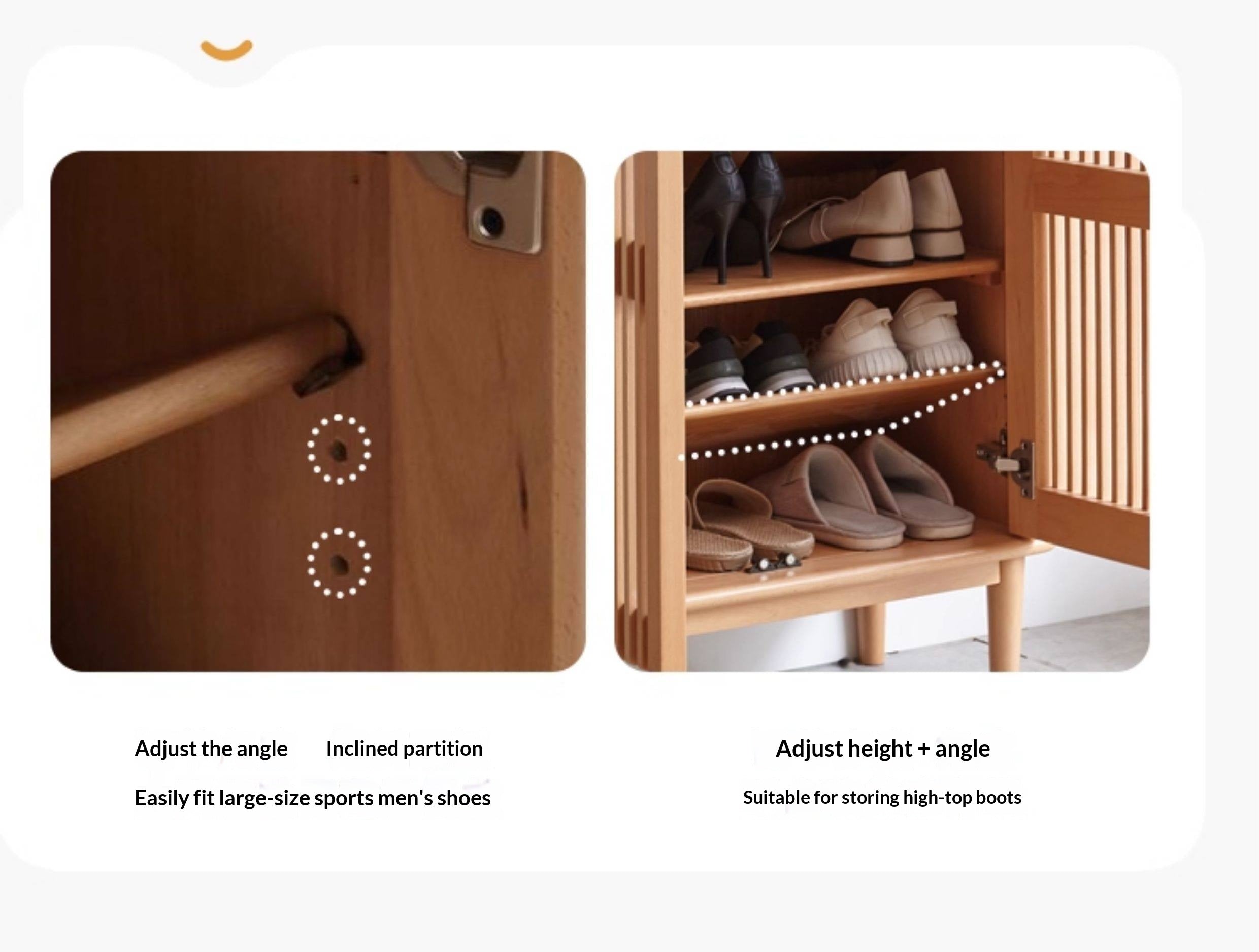 Beech Solid Wood Modern Shoe Cabinet