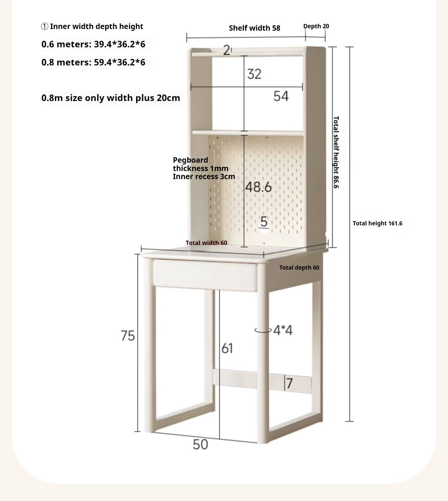 Beech, Solid RubberWood Kids Desk Bookshelf Integrated