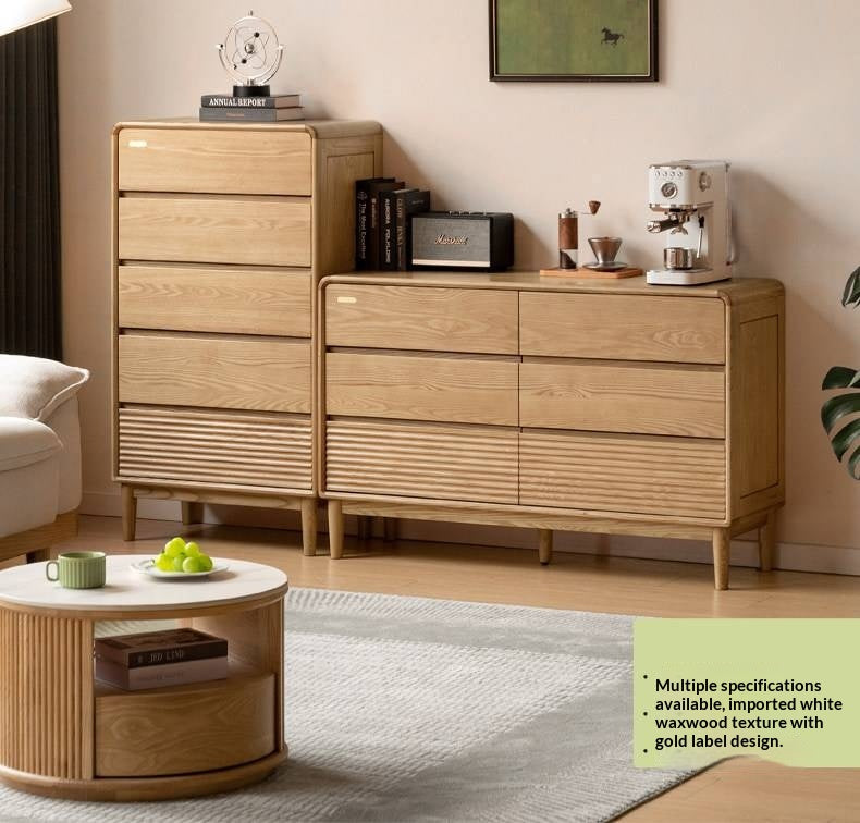 Ash Solid Wood Chest of Drawers with Modern Minimalist Design