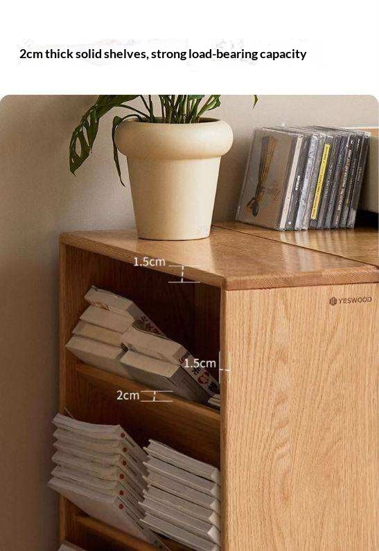 Oak Solid Wood Small Book Rack Against The Wall