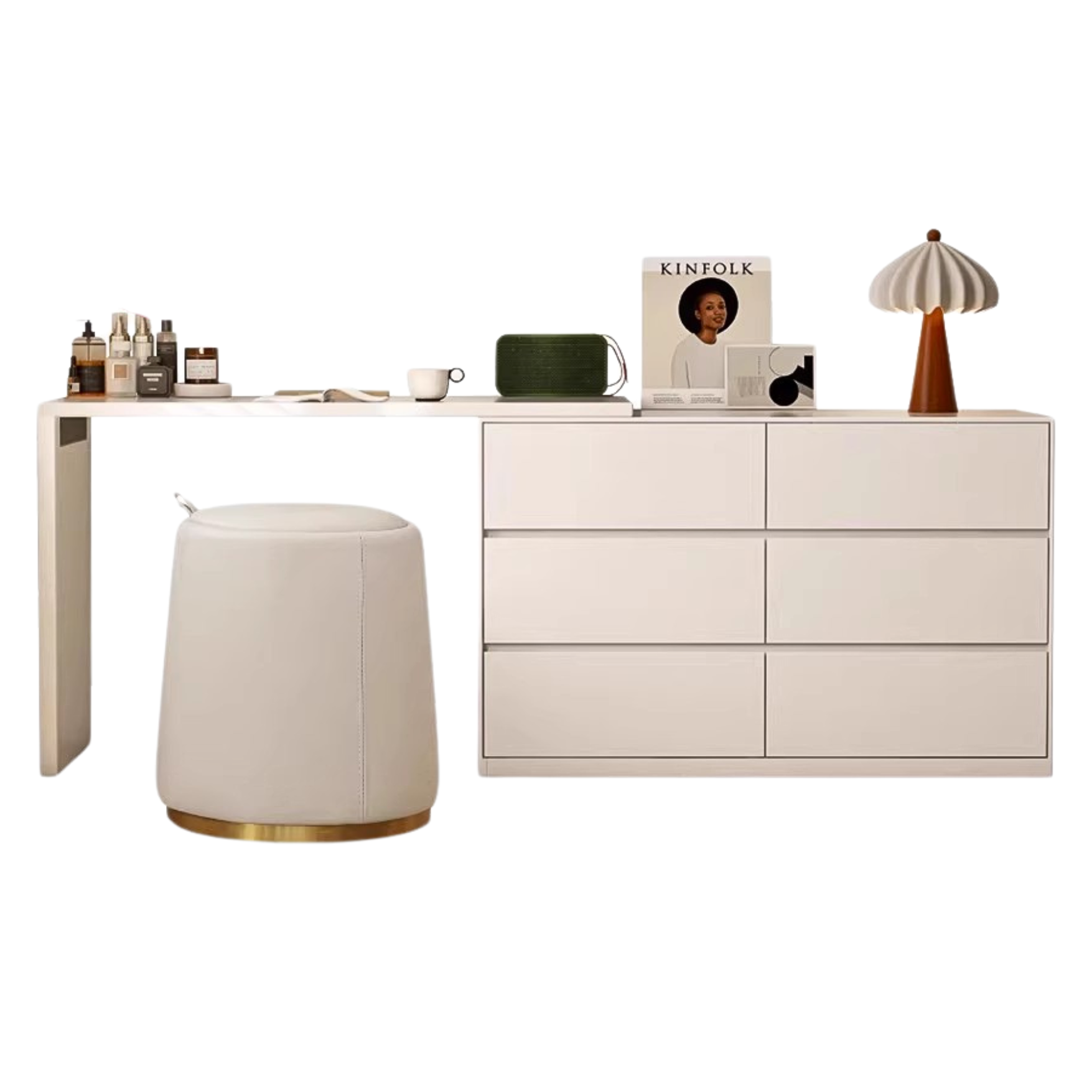 Poplar Solid Wood Modern White Dressing Table