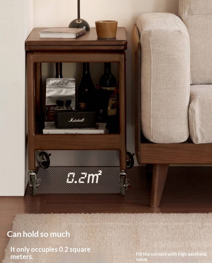 Black Walnut Solid Wood Movable Folding Modern Side Table