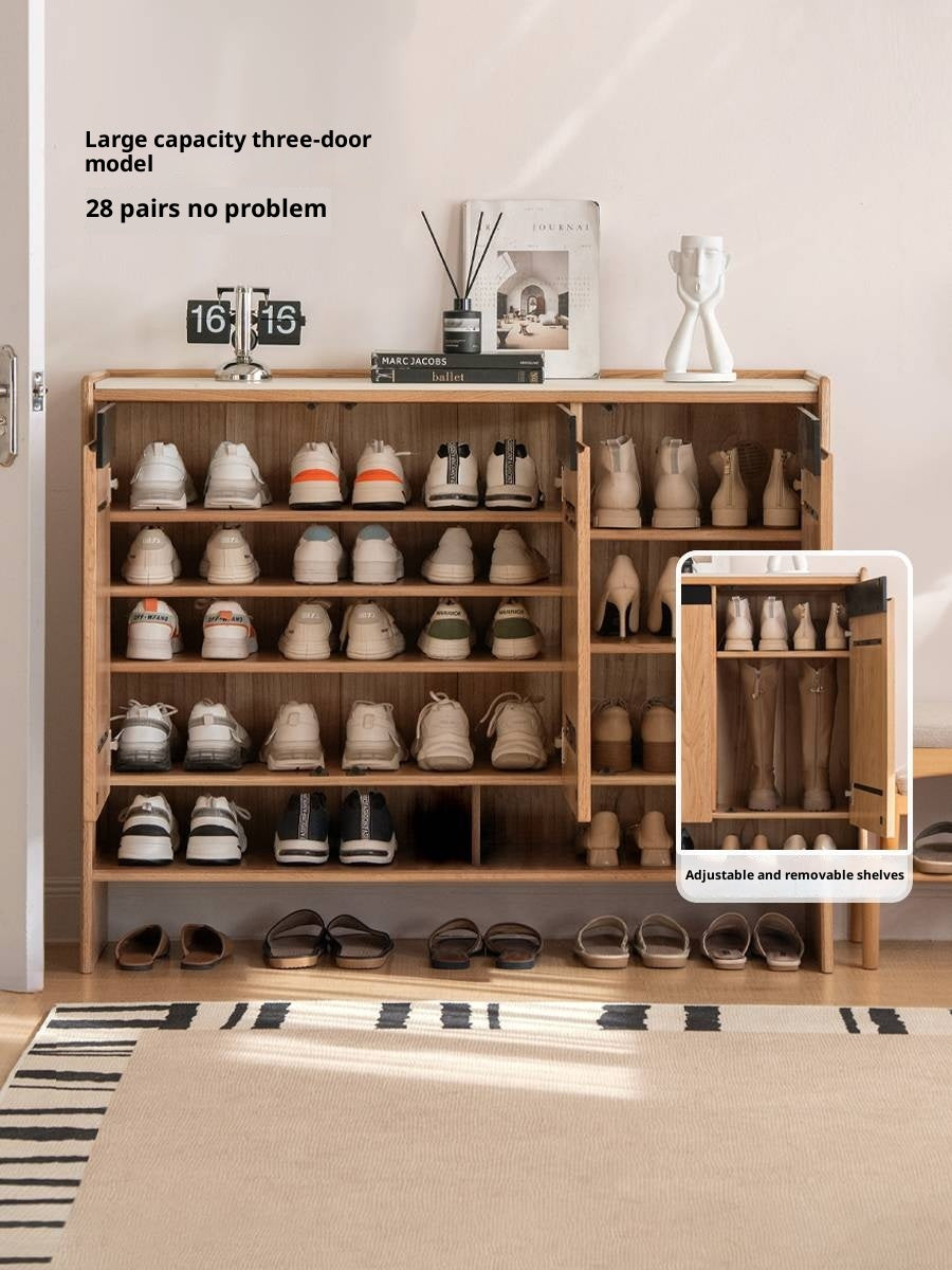 Oak Solid Wood Modern Shoe Cabinet