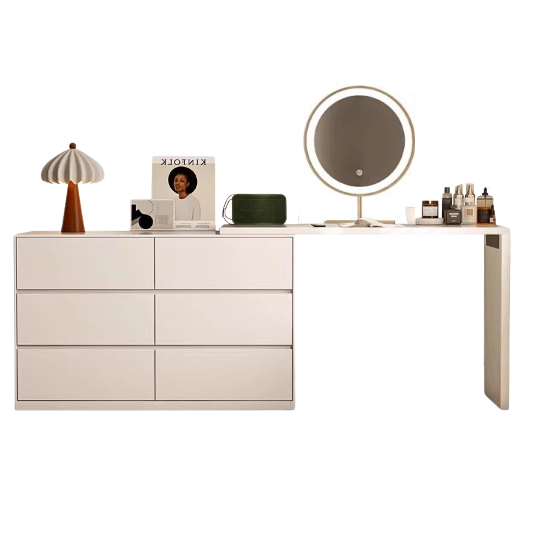 Poplar Solid Wood Modern White Dressing Table  ,