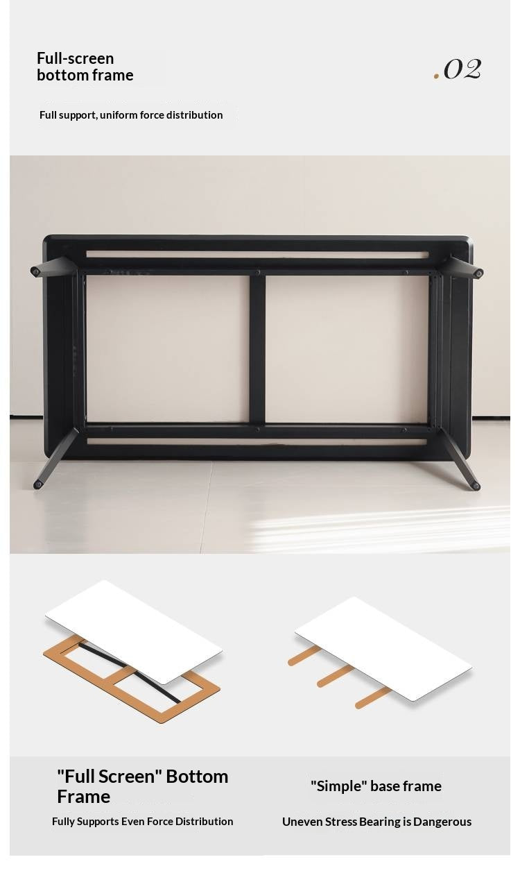 Solid Rubberwood Modern Minimalist Rock Board Dining Table