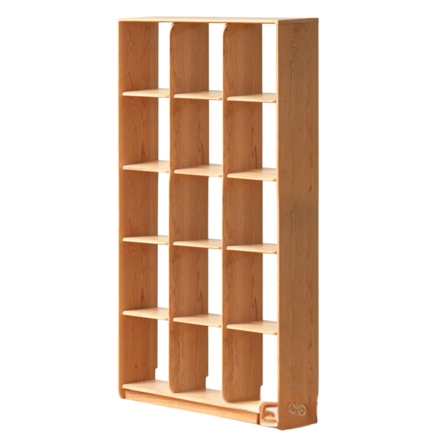 Cherry solid wood bookcase floor display free lattice combination<