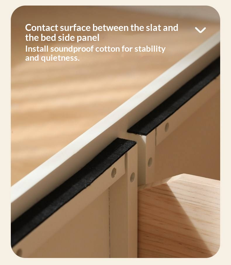 Rubberwood Solid Wood Bed — Modern Minimalist White Box Design