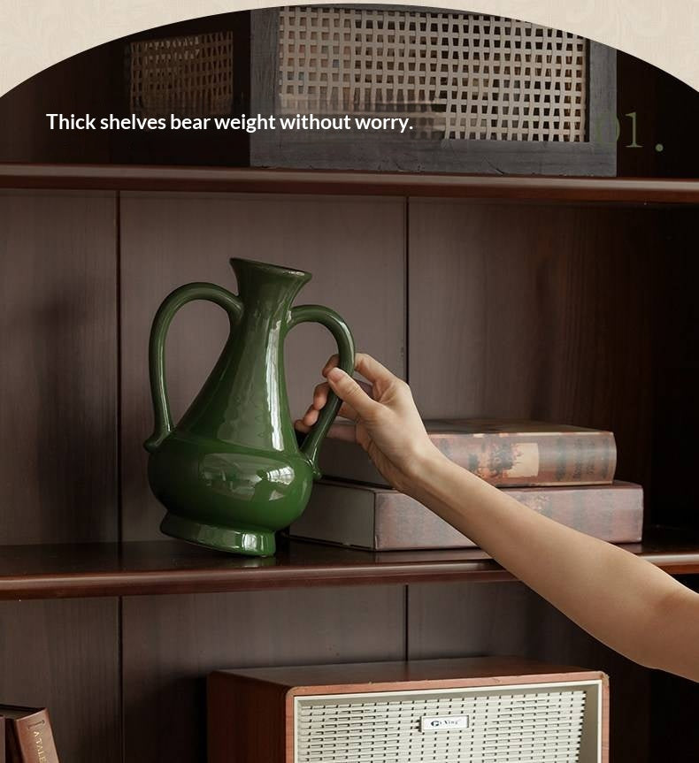 Poplar Solid Wood French Retro Style Floor Standing Display Bookcase