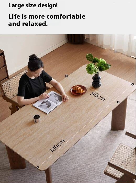 Black Walnut Solid Wood Rock Plate Dining Table