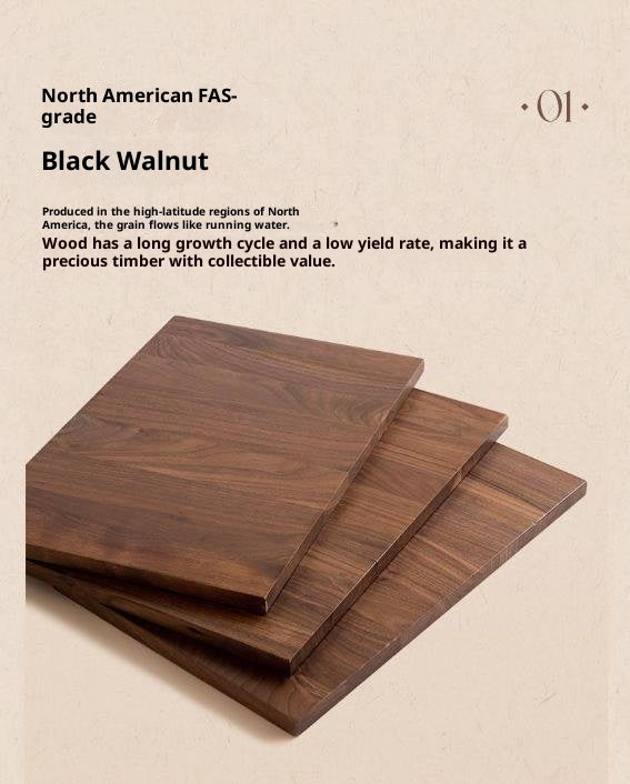 Black Walnut, Poplar, Solid Rubberwood French Retro Chest of Drawers