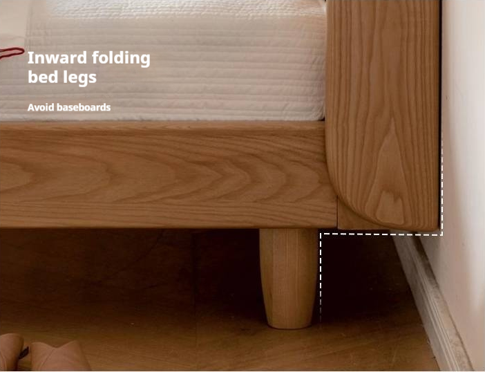 Ash Solid Wood High Backrest Large Bed