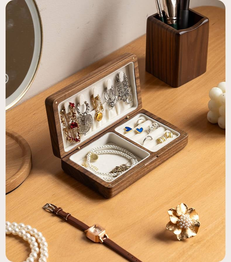 Black walnut, Cherry Solid Wood Handmade Jewelry Box