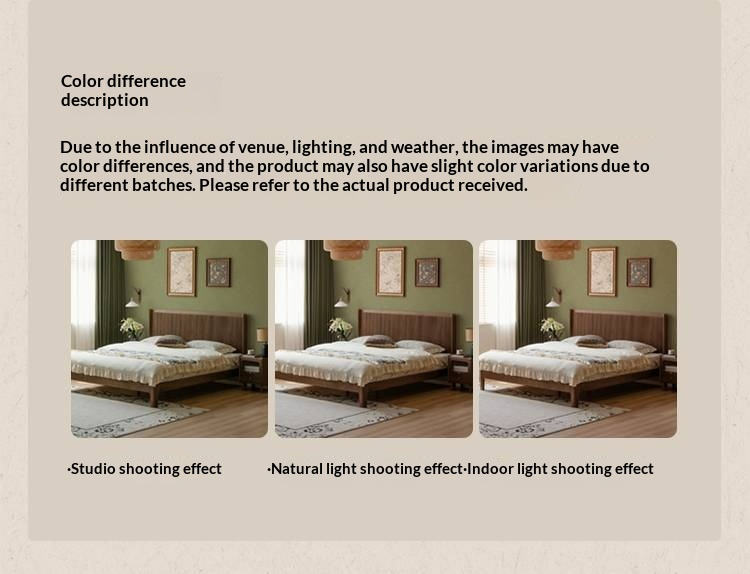 Black Walnut Solid Wood Italian Light Luxury Retro Bed