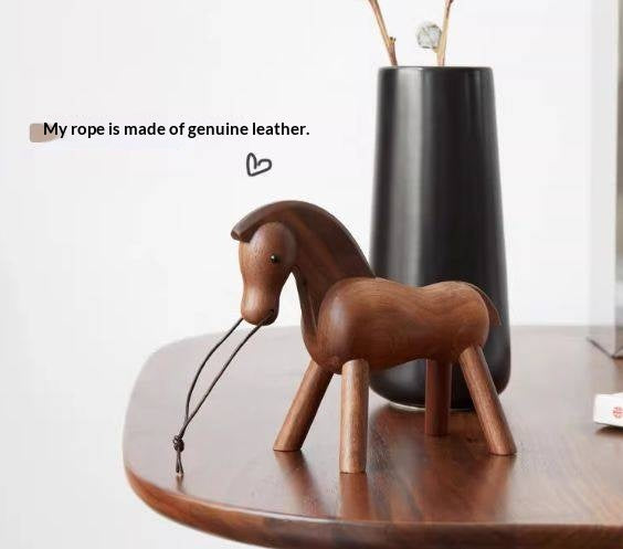 Black Walnut Solid Wood Nordic Style Animal Figurines for Wall Hanging