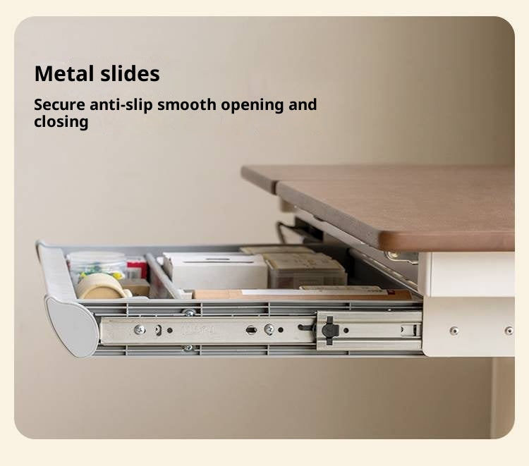 Solid Rubberwood Children s Hand-cranked Height Adjustable Desk