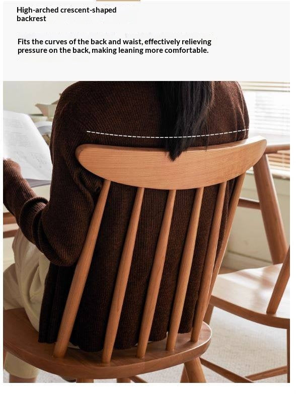 Set 4 pcs Cherry Solid Wood Modern Minimalist Nordic Style Backrest Chair