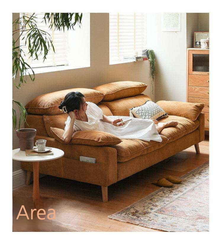 Fabric High Back Straight Sofa Modern