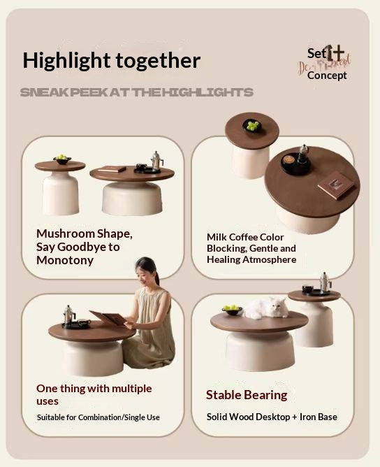 Solid Rubberwood Round Coffee Table