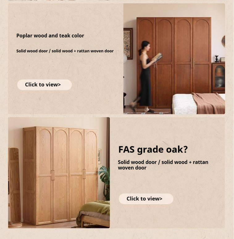 Black Walnut Solid Wood Wardrobe In Vintage Style