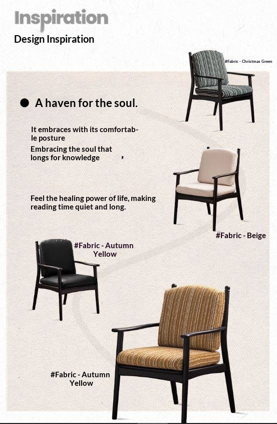 Ash Solid Wood Antique Style Soft Armchair