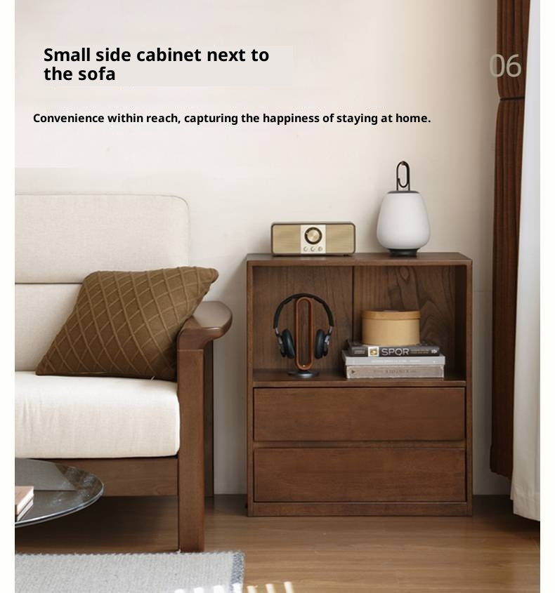 Solid Rubberwood Wall-Mounted Combination Bookcase