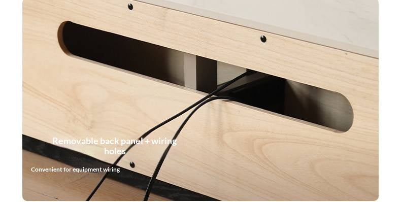 Poplar Solid Wood Rock Slab TV Stand.