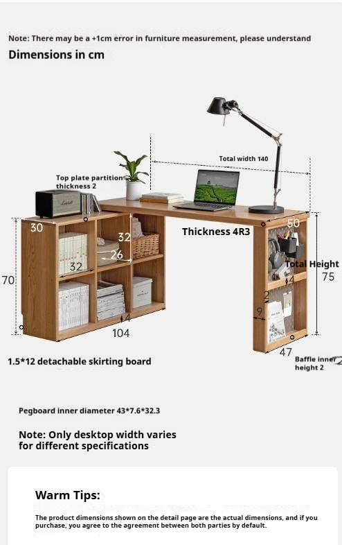 Oak Solid Wood Simple Corner Desk
