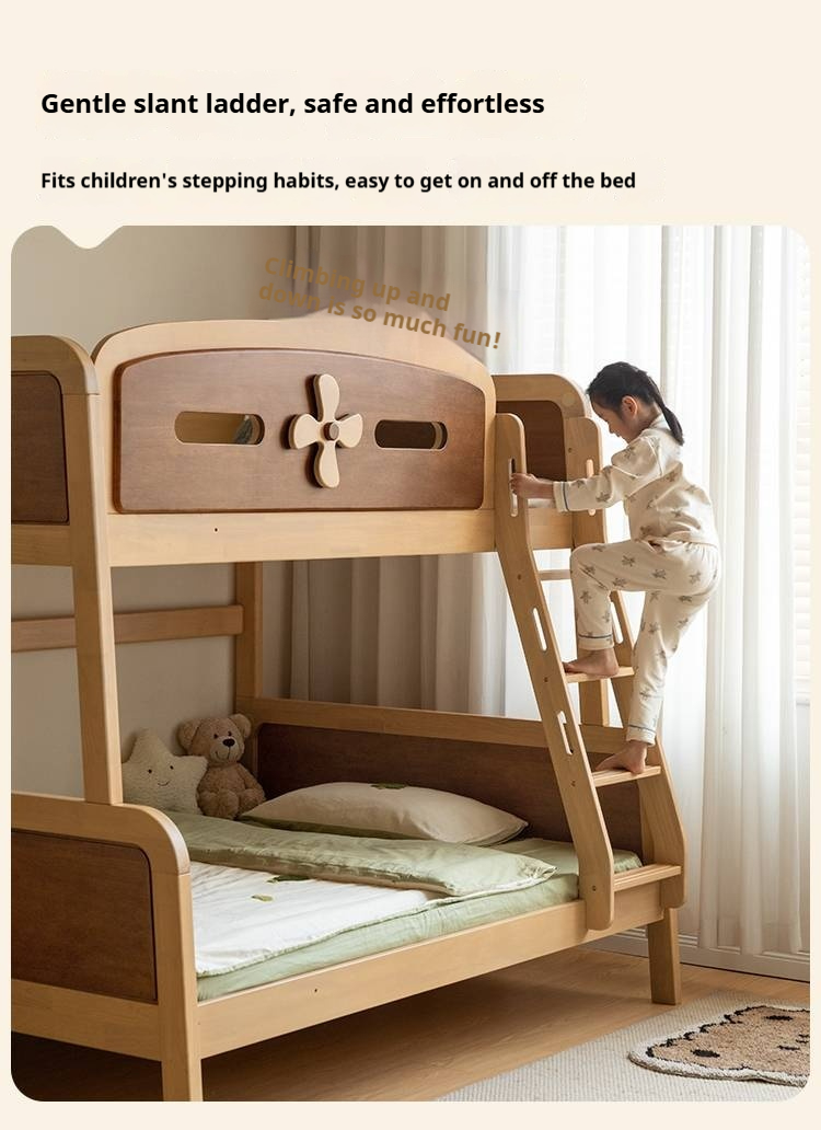 Rubberwood Solid Wood Children's Bunk Bed