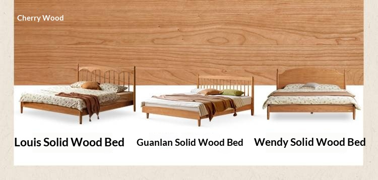 Poplar Solid Wood Bed — American Windsor Style with Retro Vertical Strip Design
