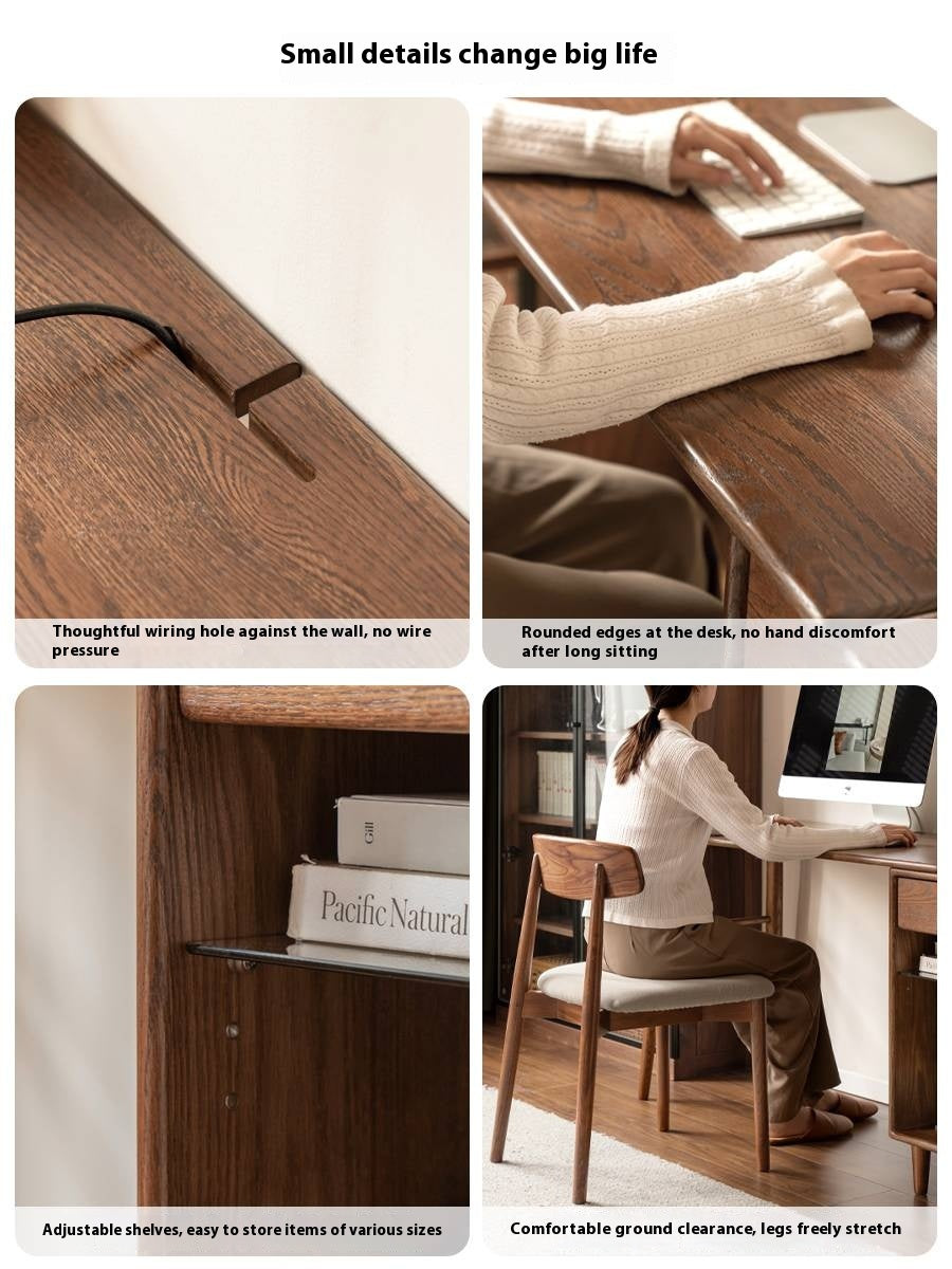 Oak Solid Wood Modern Double Computer